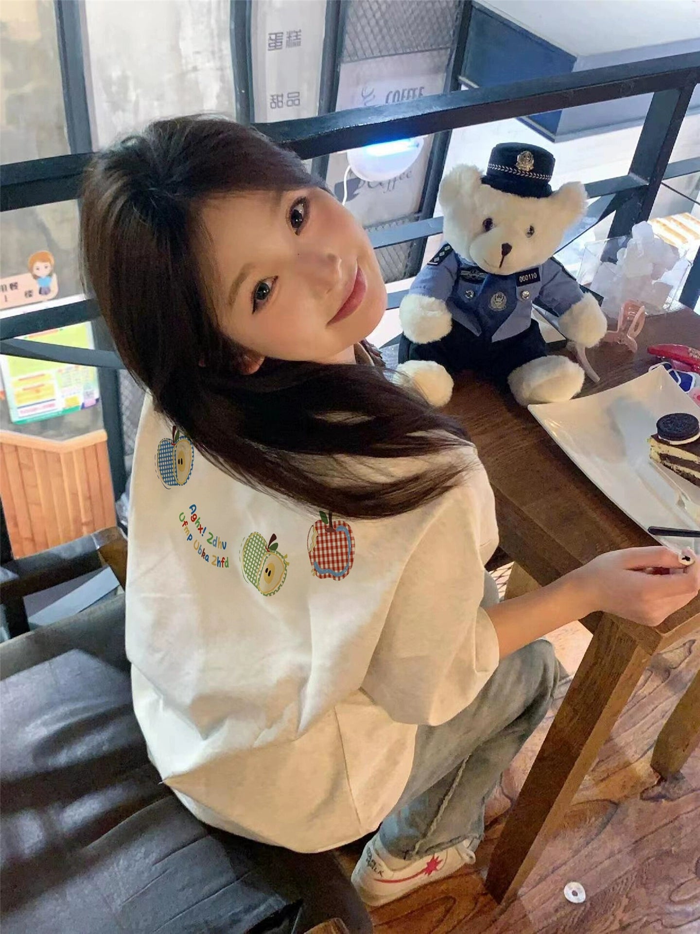 Summer Cotton Apple Graphic T-Shirt