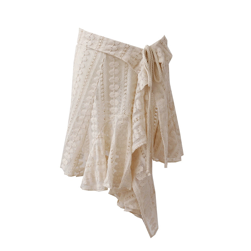 Forest Retro Lace Layered Skirt