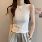 Modal Wide-Shoulder Slim Vest - kawaii-inspired outfit in pastel colors - 8303732