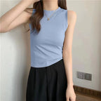 Modal Wide-Shoulder Slim Vest - kawaii-inspired outfit in pastel colors - 52679060