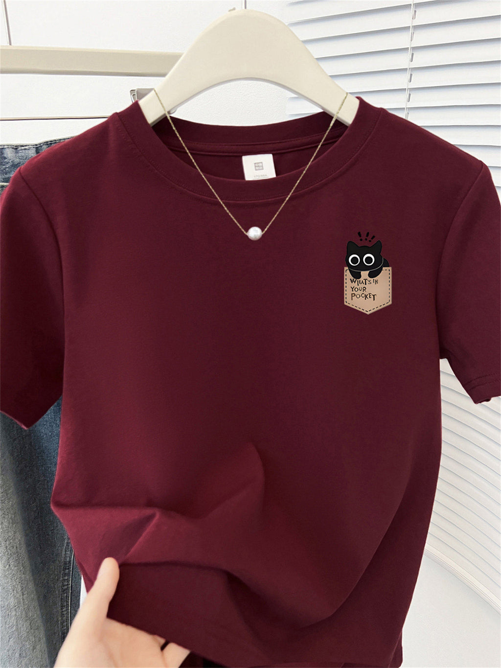 Cute Cat Print Korean Short Sleeve T-Shirt