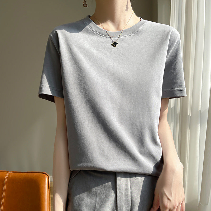 Mercerized Cotton Slim-Fit Women’s Tee - kawaii-inspired outfit in pastel colors - 23434152