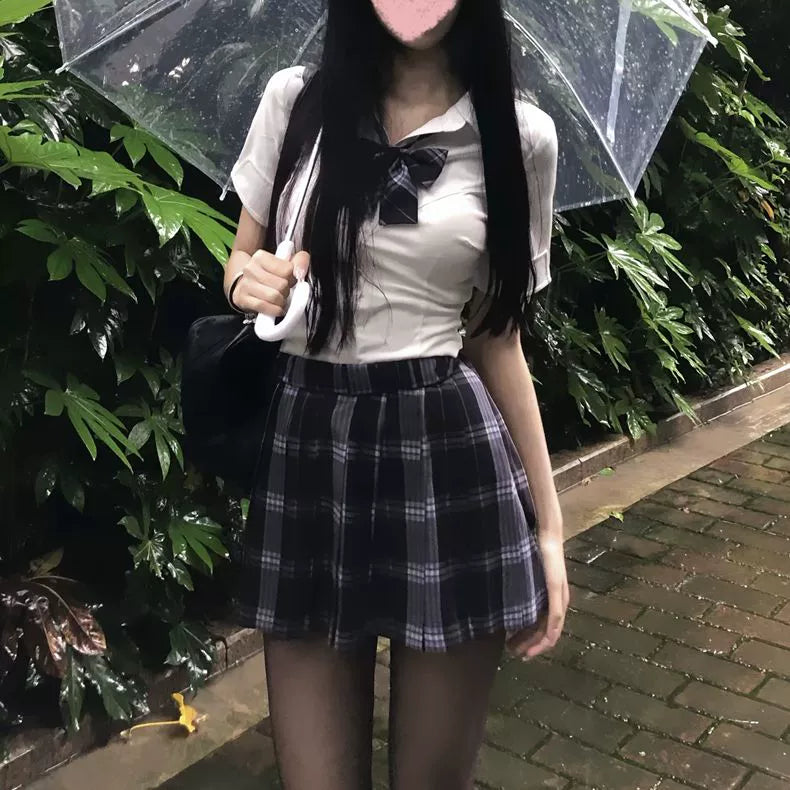 JK Waist Shirt & Pleated Skirt Set