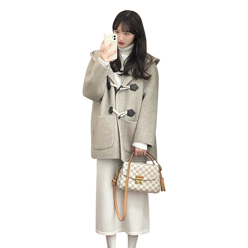 Small Hepburn Tweed Horn Buckle Coat