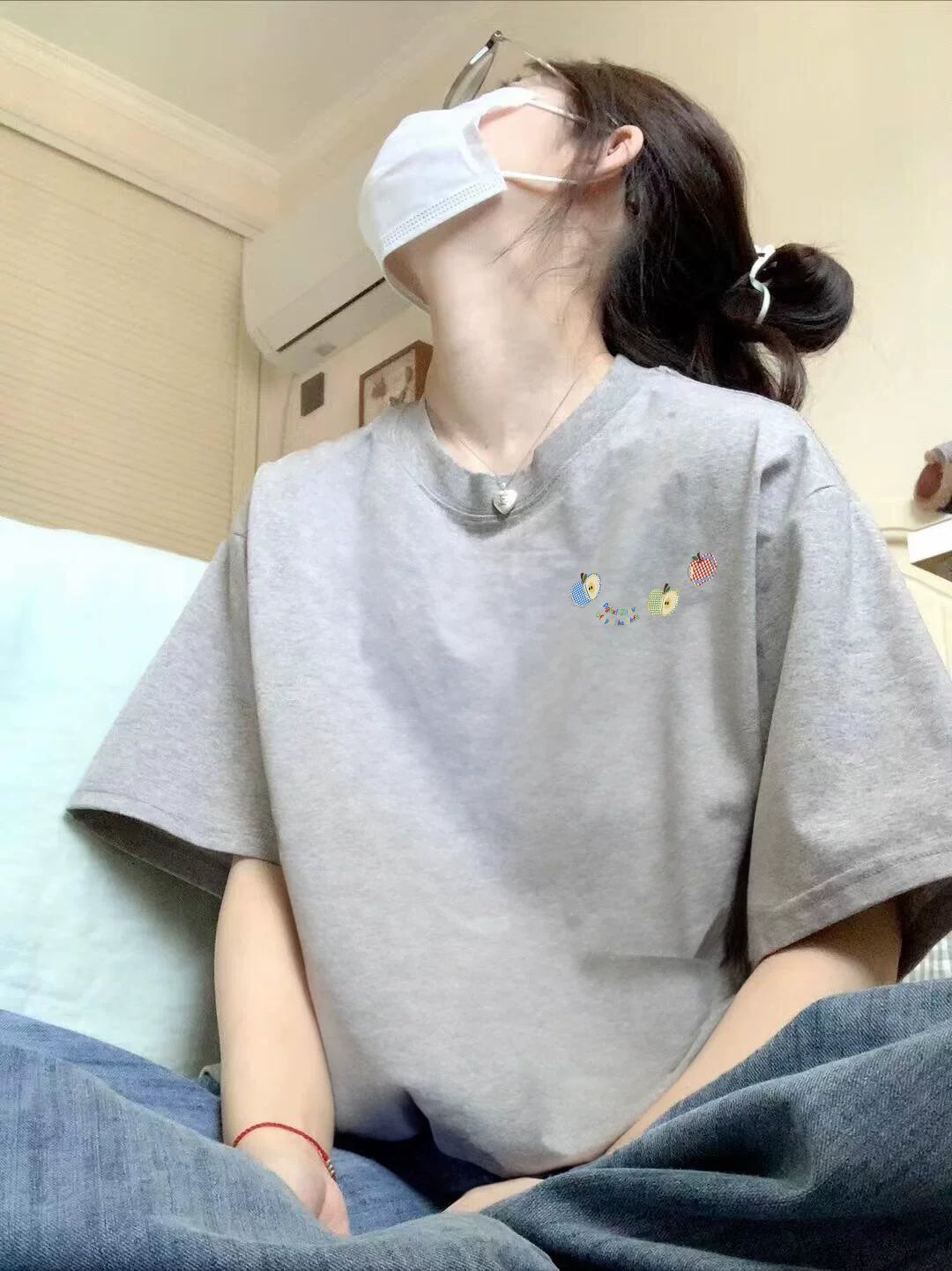 Summer Cotton Apple Graphic T-Shirt