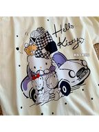 Ribbon Print Oversized Tee - kawaii-inspired outfit in pastel colors - 61595385
