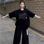 High-Street Graphic Cotton Tee - kawaii-inspired outfit in pastel colors - 95664217