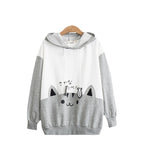 Kawaii Cat Hoodie with Fish Print & Ears - kawaii-inspired outfit in pastel colors - 75126602