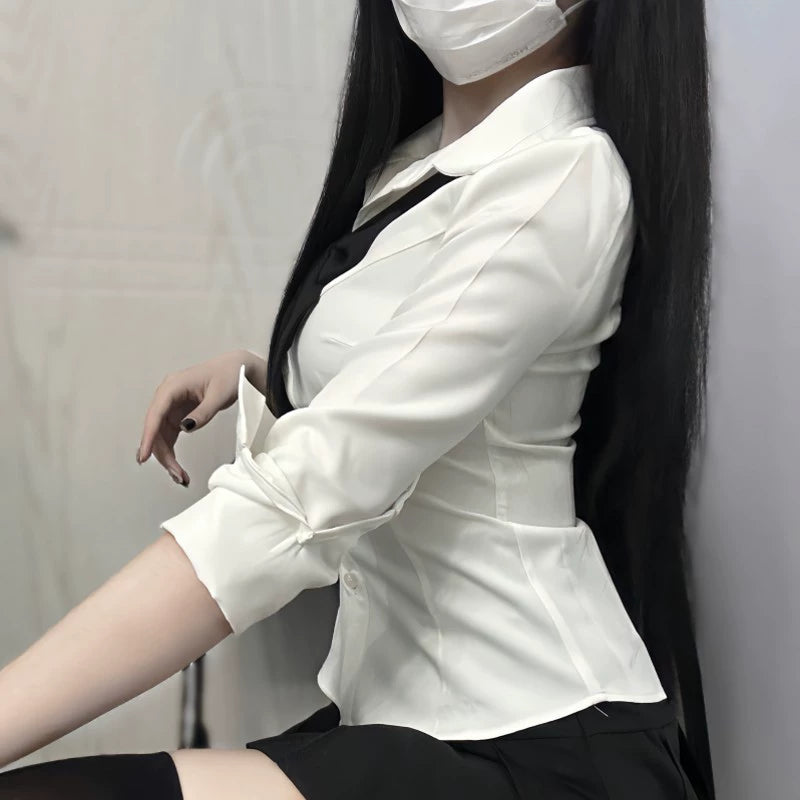 JK Waist Shirt & Pleated Skirt Set