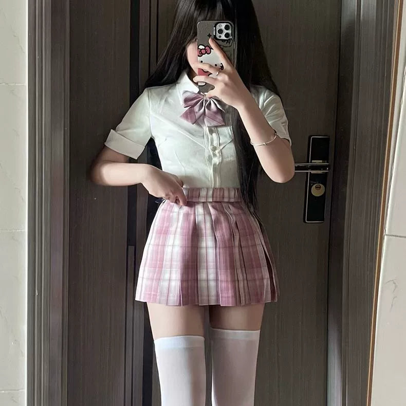 JK Waist Shirt & Pleated Skirt Set