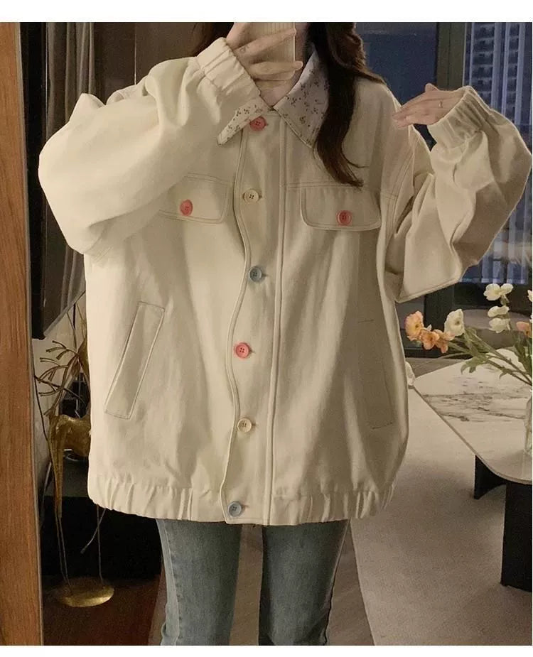 Dopamine Sweet Floral-Lapel Jacket