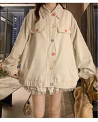 Dopamine Sweet Floral-Lapel Jacket - kawaii-inspired outfit in pastel colors - 28813542