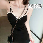Pink Ribbed Bow Mini Dress - kawaii-inspired outfit in pastel colors - 96576557