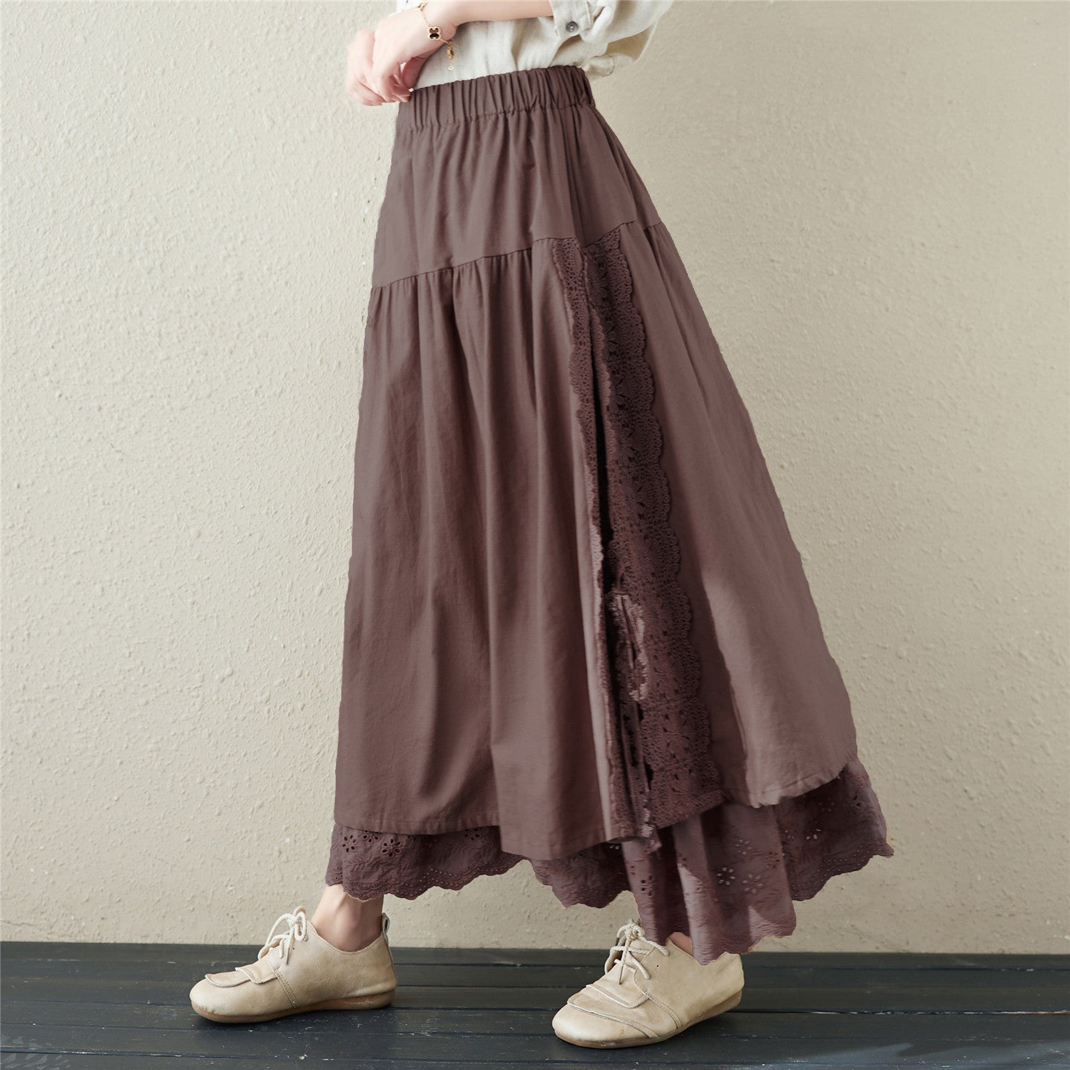 Japanese Natural Linen A-Line Skirt