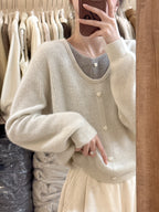 Japanese Sweet Faux Two-Piece Cardigan - kawaii-inspired outfit in pastel colors - 57012211