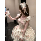 Blush Lace Princess Tea Party Lolita Dress - kawaii-inspired outfit in pastel colors - 83974282