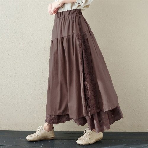 Japanese Natural Linen A-Line Skirt