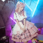 Sweet Gingerbread Plaid Lolita Dress Set - kawaii-inspired outfit in pastel colors - 47412117