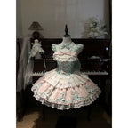 Mint Macaron Princess Lolita JSK Dress - kawaii-inspired outfit in pastel colors - 64463791