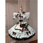 Mint Chocolate Sweet Maid Lolita Dress Set - kawaii-inspired outfit in pastel colors - 3226884