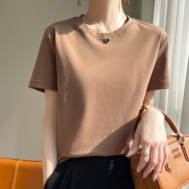 Mercerized Cotton Slim-Fit Women’s Tee - kawaii-inspired outfit in pastel colors - 89524982