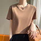 Mercerized Cotton Slim-Fit Women’s Tee - kawaii-inspired outfit in pastel colors - 89524982