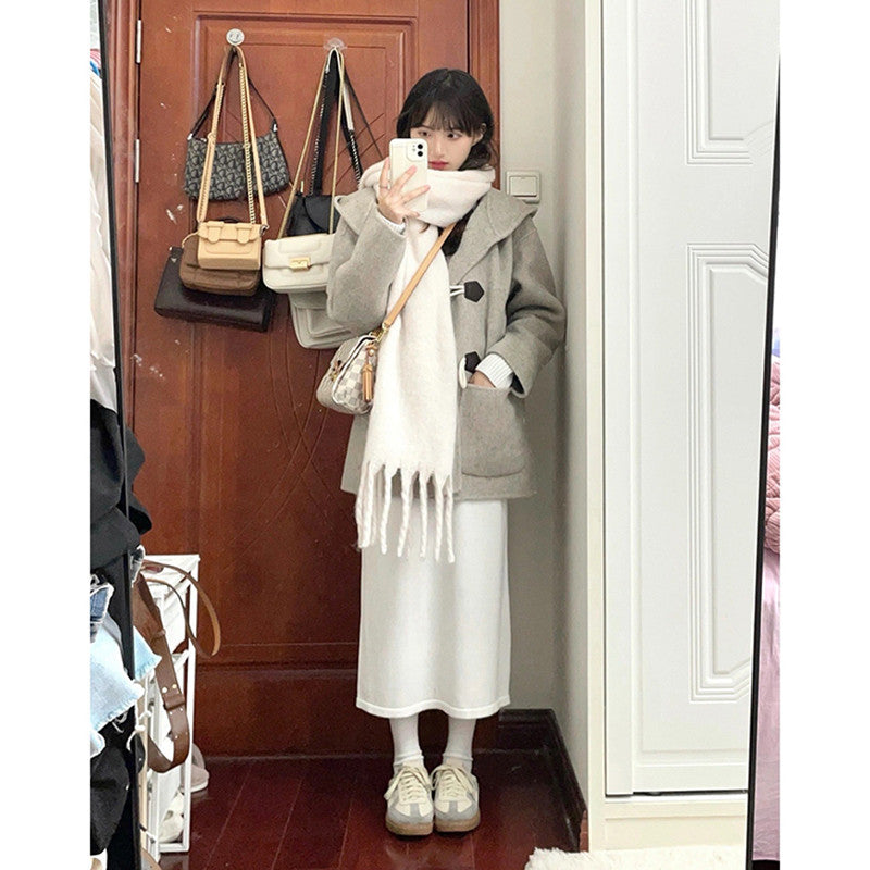 Small Hepburn Tweed Horn Buckle Coat