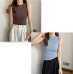Modal Wide-Shoulder Slim Vest - kawaii-inspired outfit in pastel colors - 82554019