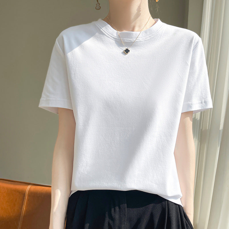 Mercerized Cotton Slim-Fit Women’s Tee - kawaii-inspired outfit in pastel colors - 24492652