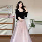 French Long Sleeve Princess Dress - kawaii-inspired outfit in pastel colors - 97190011