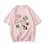 Creamy Cartoon Dog Graphic Tee - kawaii-inspired outfit in pastel colors - 65346011