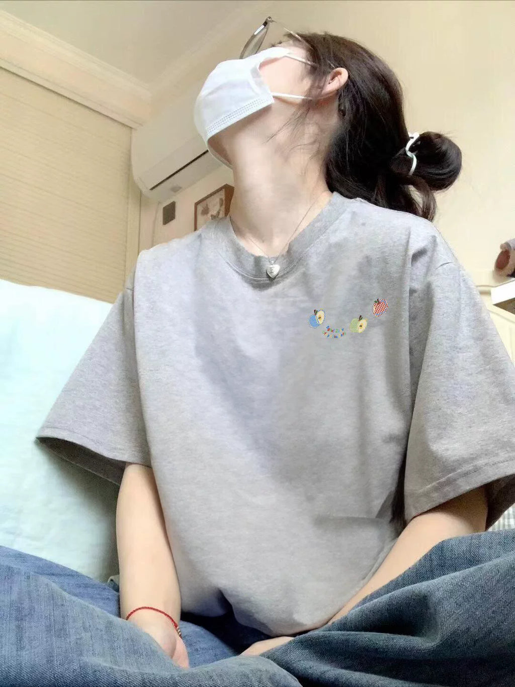 Summer Cotton Apple Graphic T-Shirt