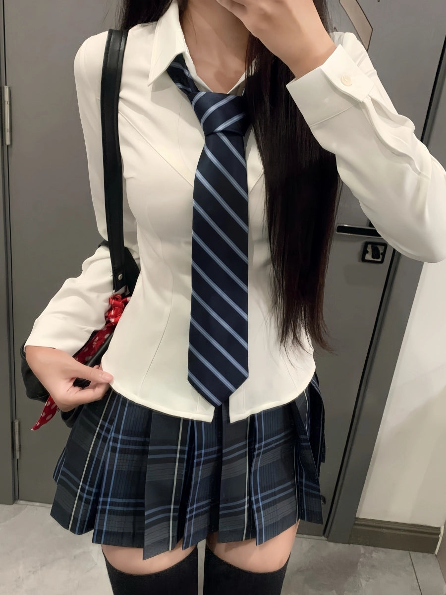 JK Waist Shirt & Pleated Skirt Set