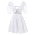 Crystal Bow Mesh Princess Mini Dress - kawaii-inspired outfit in pastel colors - 9916368