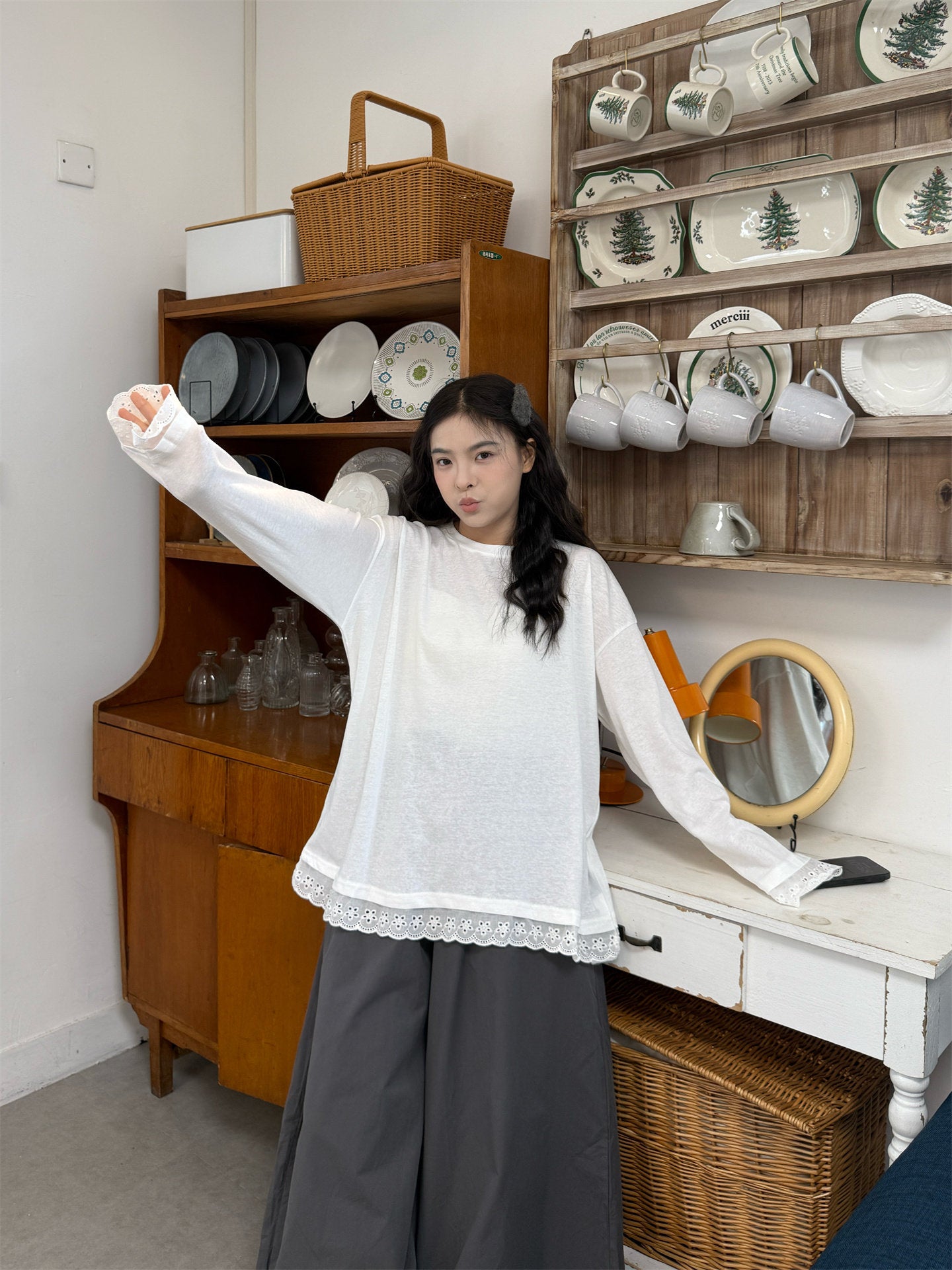 Retro Japanese Contrast Knit Sweater Jacket