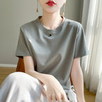 Mercerized Cotton Slim-Fit Women’s Tee - kawaii-inspired outfit in pastel colors - 52864499