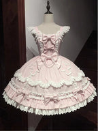 Pink Heart Princess Lolita Dress & Cape Set - kawaii-inspired outfit in pastel colors - 66110790