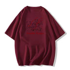 Cotton White Loose Graphic Dog T-Shirt - kawaii-inspired outfit in pastel colors - 94851535