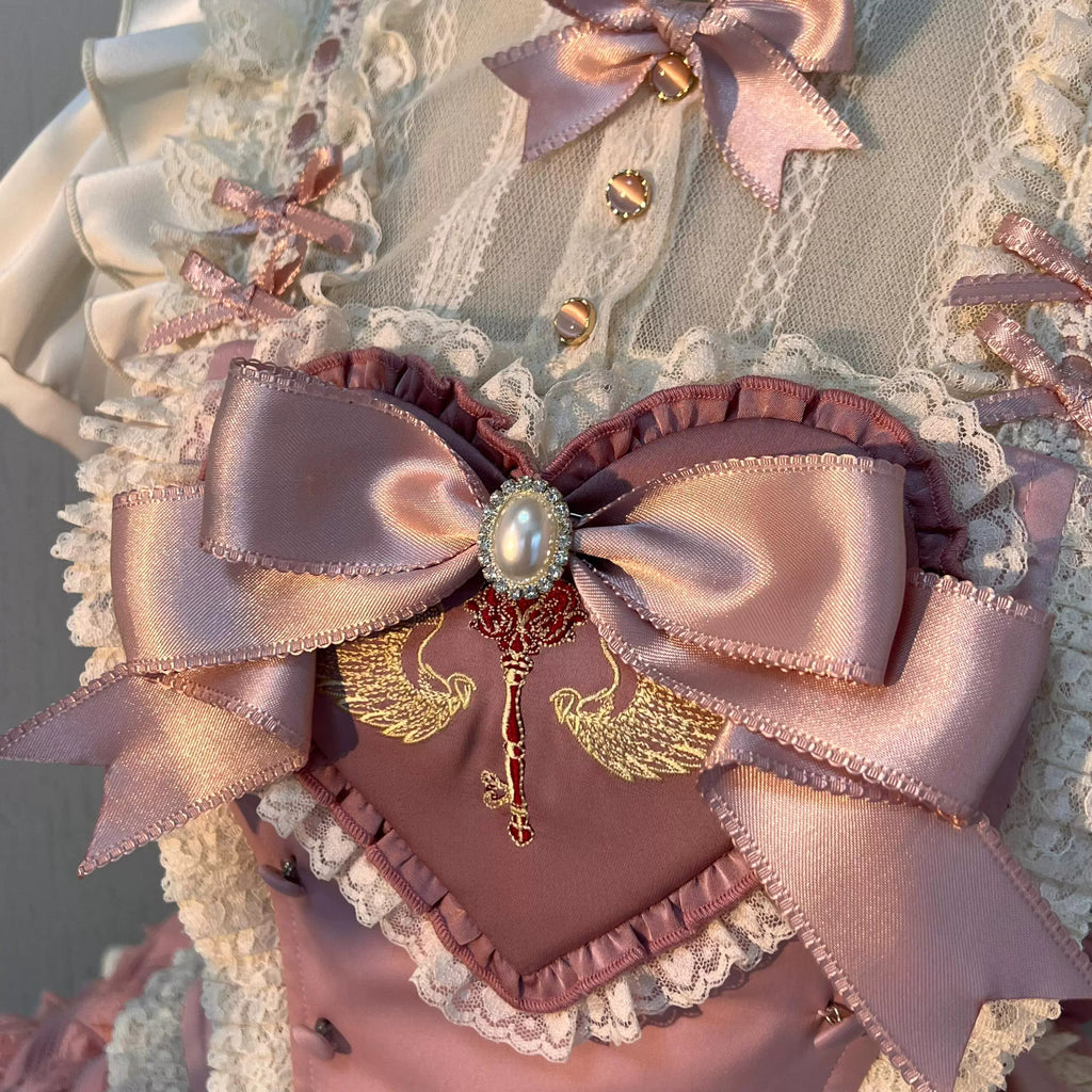 Pink Ribbon Lolita Corset Set