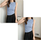 Modal Wide-Shoulder Slim Vest - kawaii-inspired outfit in pastel colors - 33766423