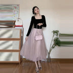 French Long Sleeve Princess Dress - kawaii-inspired outfit in pastel colors - 73314260