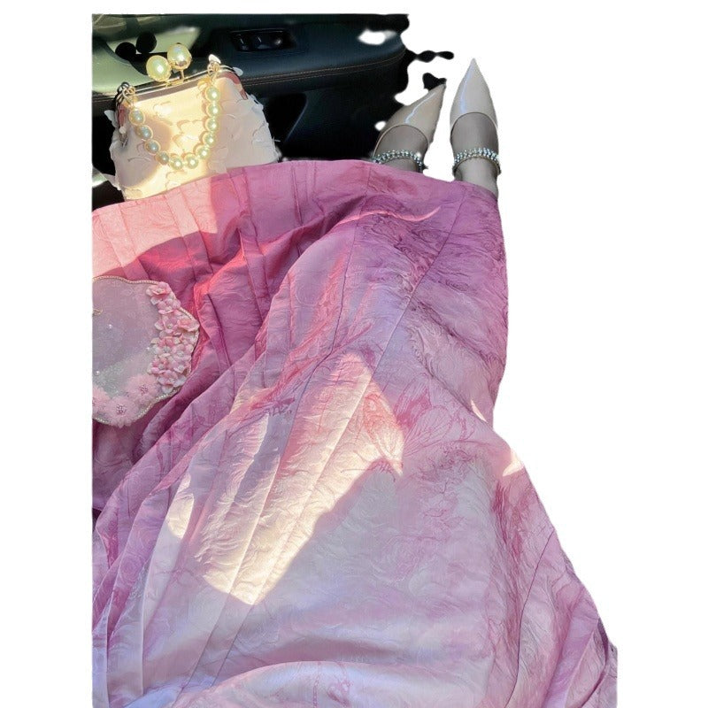 Pastel Hanfu-Inspired Brocade Dress