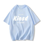 American Retro Oversized Letter Print T-Shirt - kawaii-inspired outfit in pastel colors - 88885904
