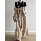 Japanese Retro Linen Suspender Pants - kawaii-inspired outfit in pastel colors - 12546174