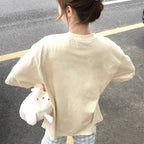 Dopamine Cartoon Cotton Summer T-Shirt - kawaii-inspired outfit in pastel colors - 90257613