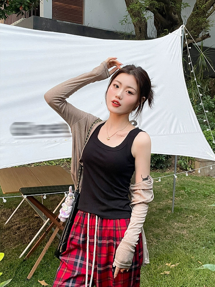 Summer Plus-Size Stretch Ribbed Camisole