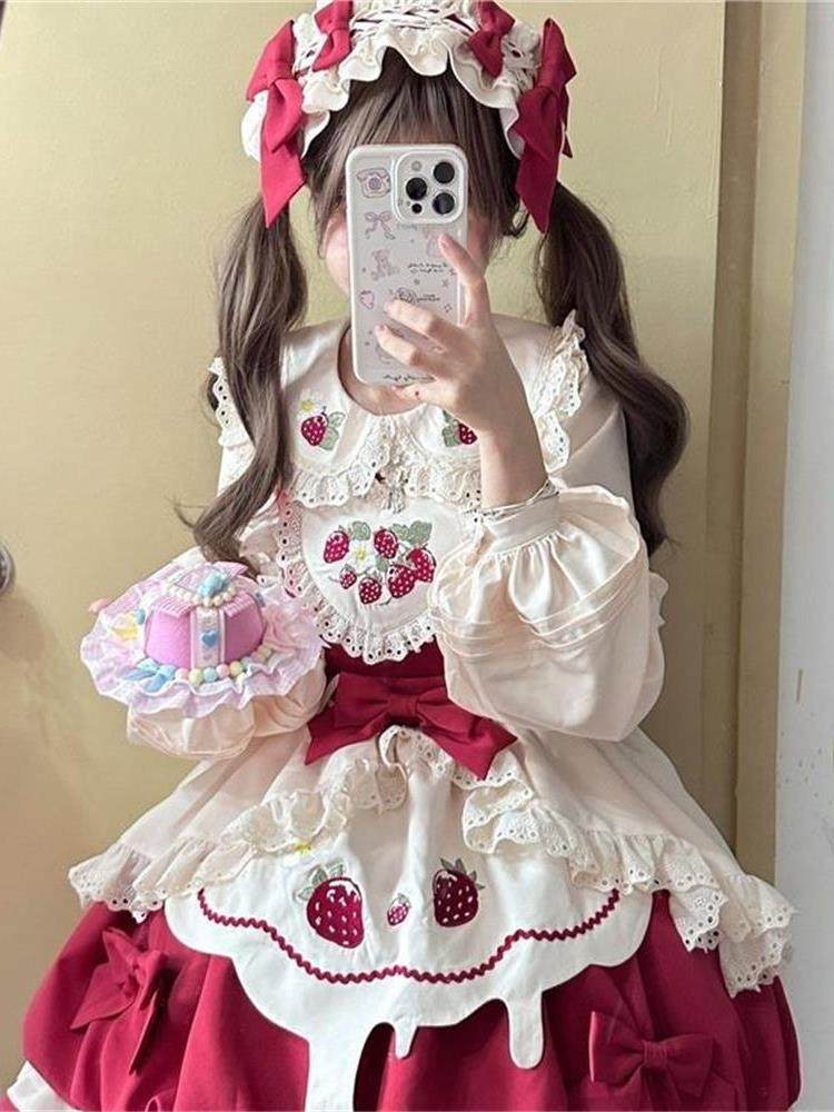 Berry Lace Darling Strawberry JSK Dress Set