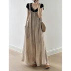 Japanese Retro Linen Suspender Pants - kawaii-inspired outfit in pastel colors - 36695683