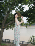 Pastel Tulip Chiffon Maxi Sundress - kawaii-inspired outfit in pastel colors - 83598885