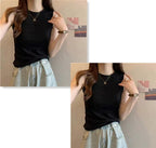 Modal Wide-Shoulder Slim Vest - kawaii-inspired outfit in pastel colors - 51729339